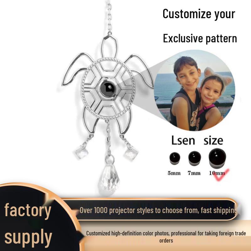 

Turtle Pendant Necklace with I Love You in 100 Languages - Ideal Thanksgiving or Christmas Gift платиновий