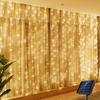 Solar LED Curtain Light Outdoor Garland Solar Fairy String Light Pavilion Garden Party Holiday Christmas Decor Copper Wire Lamps