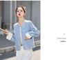 2025 Frühling Damen Retro Pailletten Rundhalsjacke HE5011