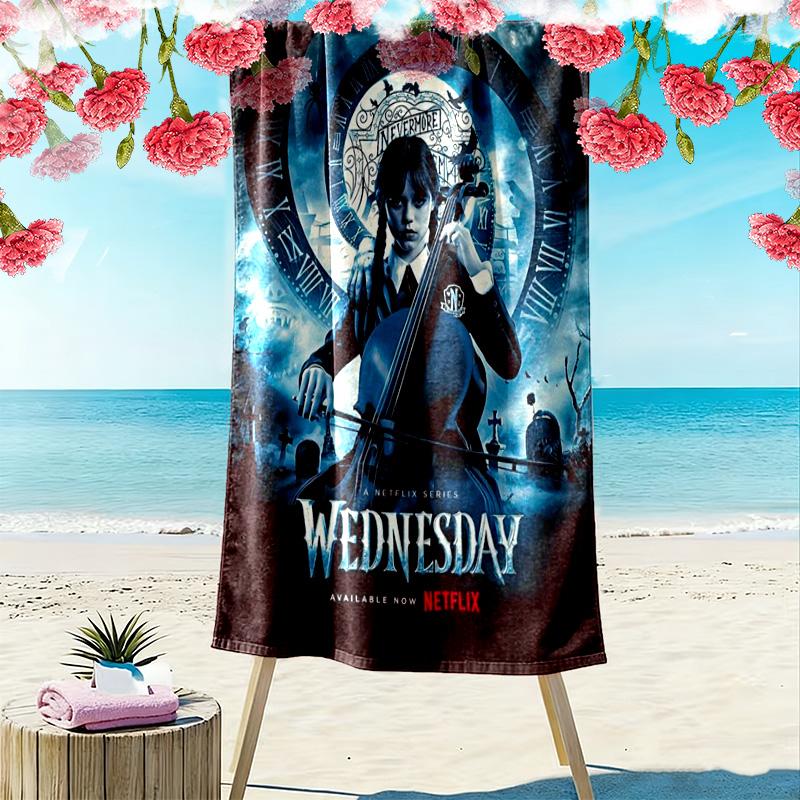 Dark Elegance: Gothic Beauty beach towel beach Beach towel for vacation photos swim seaside Absorbent bath towel Outdoor picnic beach mat printing