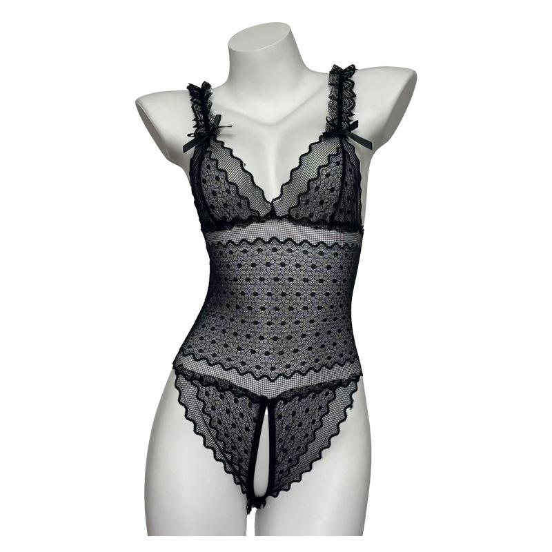 Sex Underwear Seductive Sexy Uniform Pure Desire Temptation One-piece Lace Transparent Free Open Gear Suit