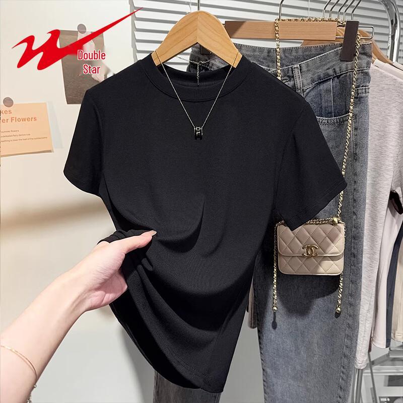 

Женская приталенная футболка Shuangxing с коротким рукавом в рубчик XL