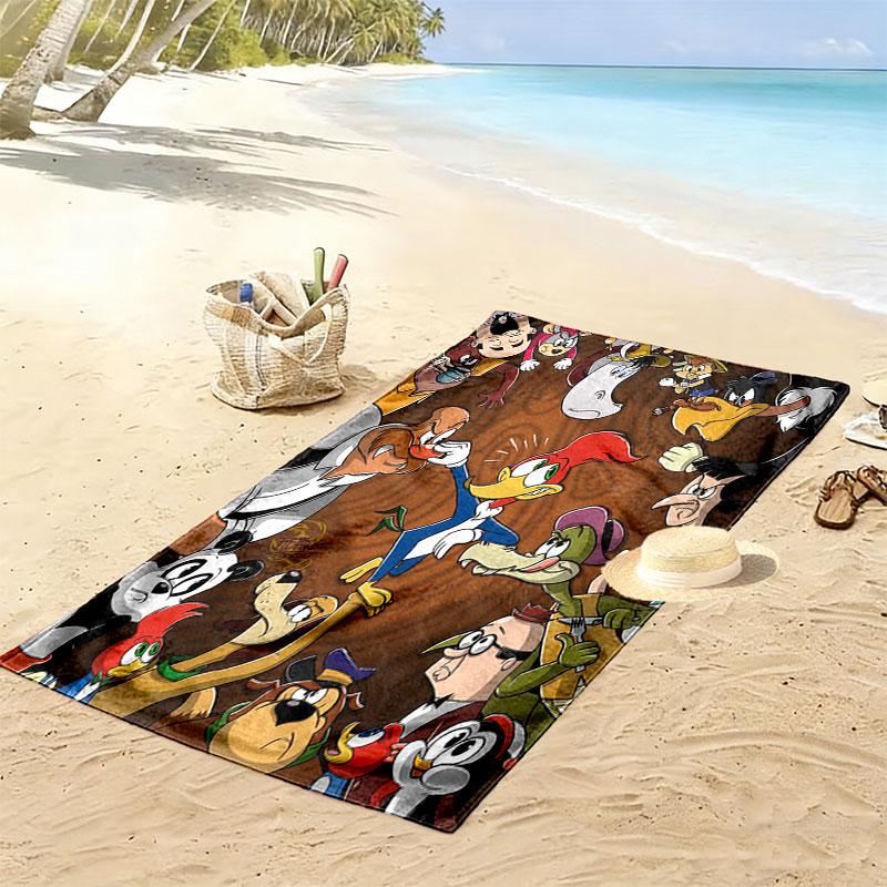 Woody Woodpecker Print Beach Towel, Large Soft Quick Dry Towel for Beach Camping Swimming