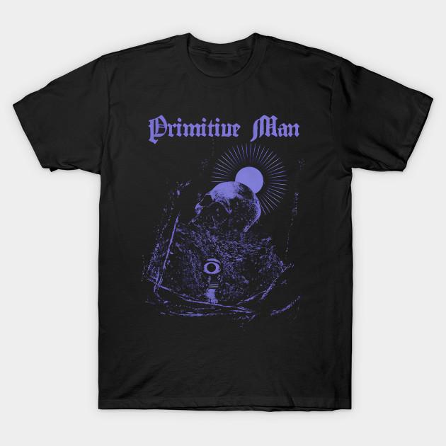 

Men Black Print T-shirt Primitive Man - Hell Split No-Cut Transfer Paper Print Cotton Tshirt 4XL чорний
