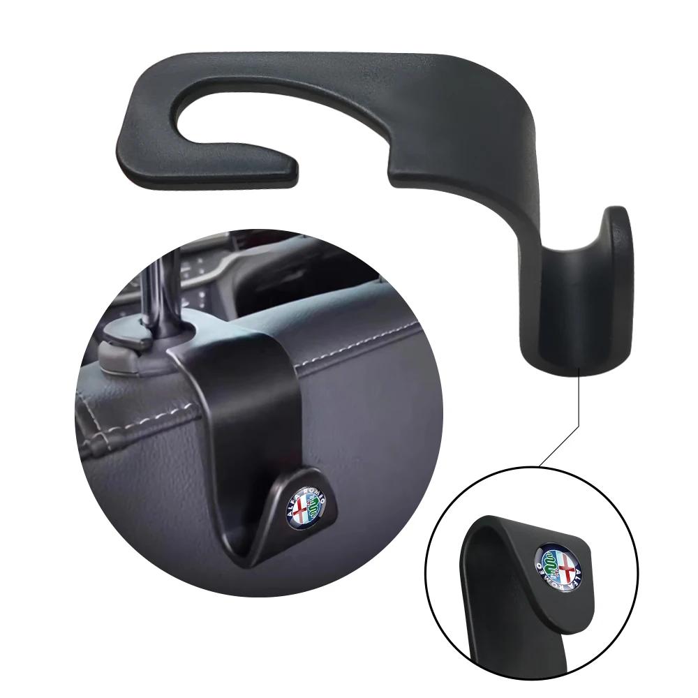 For Car Seat Headrest Hooks Hidden Back Hanger Organizer Rear Interior Accessories For Alfa Romeo Giulia Stelvio MiTo Tonale 4C