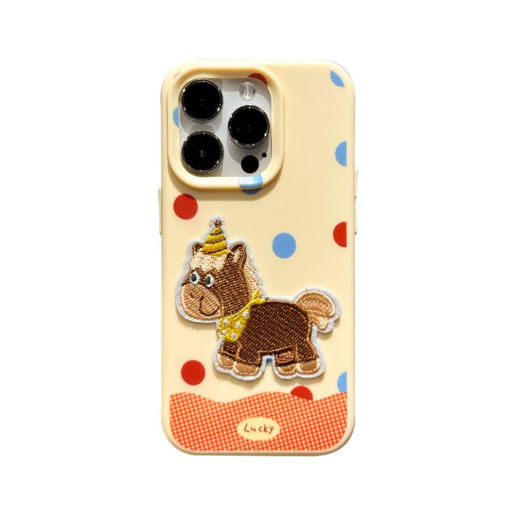 Applicable to Apple 16/17Promax mobile phone case Cartoon ins soft case iPhone15/14 versatile protective case 13