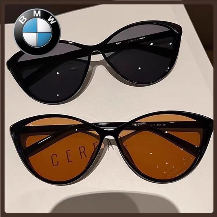 BMW Korean style cat eye sunglasses women's ins ultra light fashion uv protection big face slimming hot girl retro sunglasses sunshade