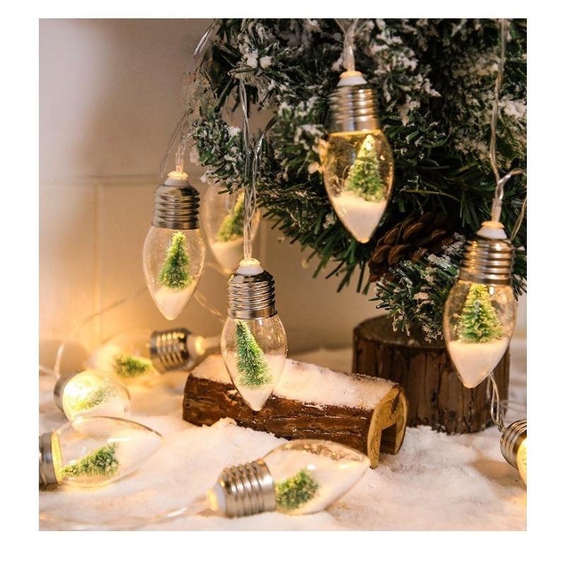 1PC 1.5m 10 Lights LED Christmas Doll Wishing Bottle Lights String Bulb Lights Santa Snowman Christmas Tree Decoration Lights