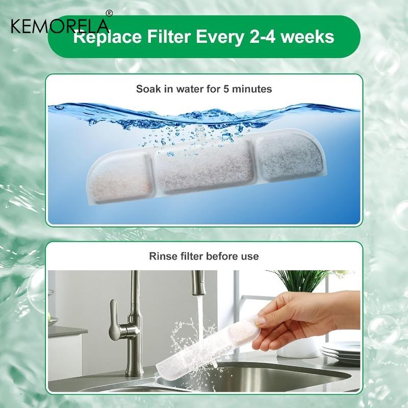 6/12PCS Cat Water Fountain Filters Replacement - with Activated Carbon Fit for Most Waterer Clean Drinking Water for Cats Dog
