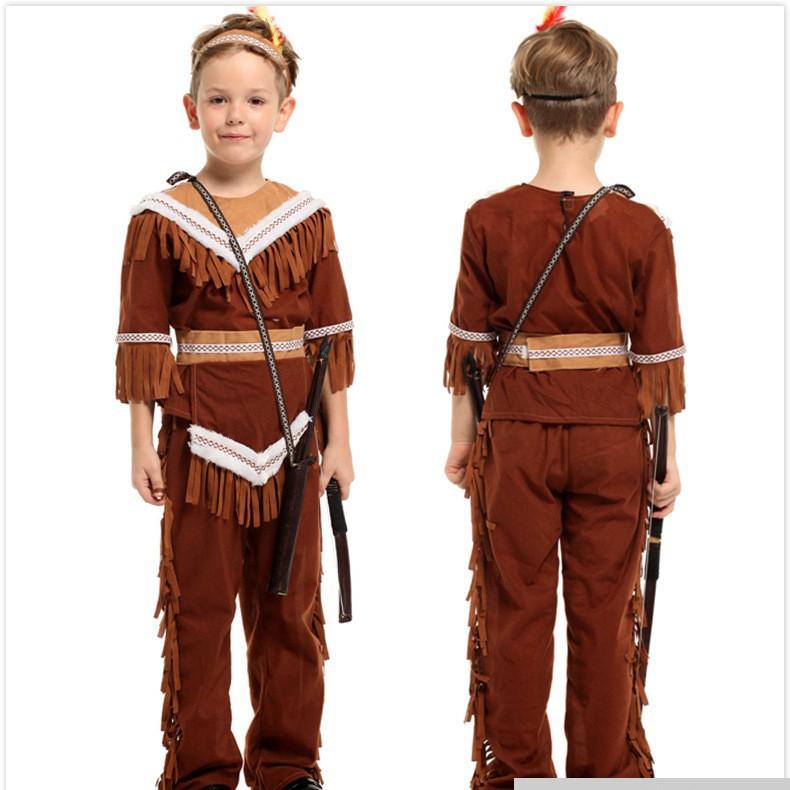 Masquerade Costumes Parent-Child Indian Clothes Parent-Child Show Costumes Halloween Show Costumes Savage Costumes