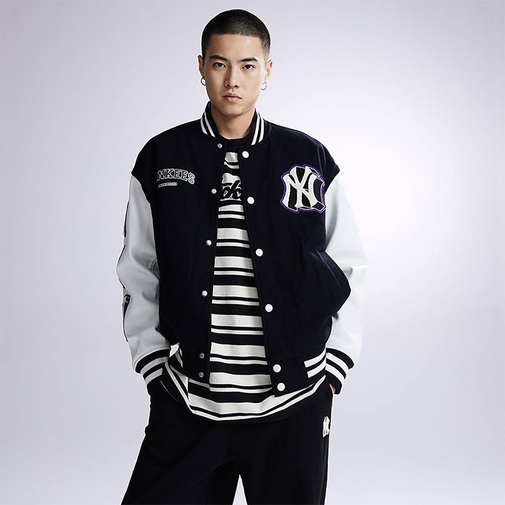 New MLB Baseball Jacket Unisex Black 3AJPV0234-50BKS