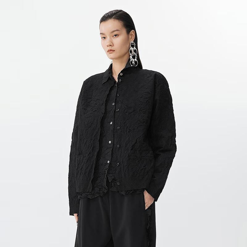 JNBY 2025 Spring Loose Round Neck Open Front Knit Cardigan