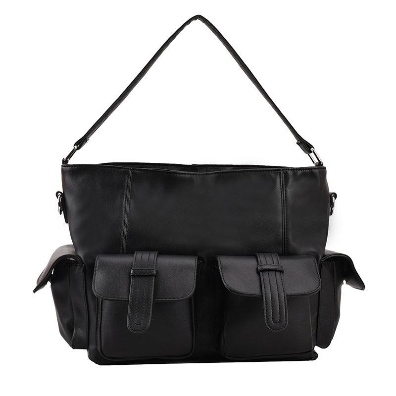 Women's shoulder bag 2025 winter new texture large capacity messenger bag double pocket armpit bag