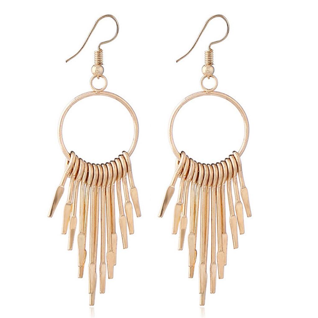 

Korean Style Symmetrical Tassel Earrings Simple Elegant Daily Wear Lightweight Dangle Earrings for Women and Girls Fashion Jewelry золотой