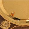 European Fruit Plate,Alloy Pearl Point Circle Shape Plate,Portable Golden Snack Disc,Candy Plate Home Wedding Decoration,26 cm