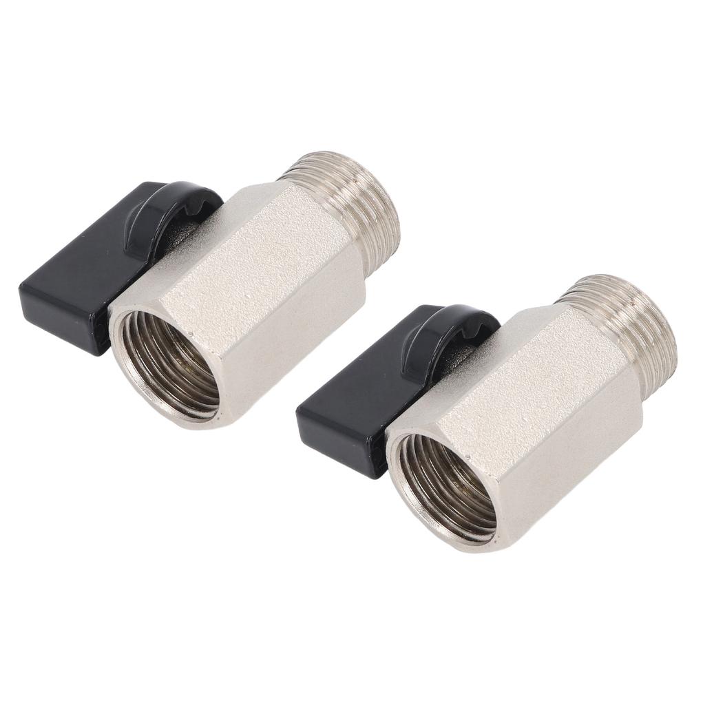 2PCS Ball Valve G12 Thread 90 Degrees Swivel High Air Tightness Small Sandblasted Brass Ball Valve