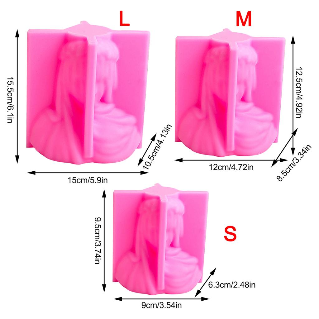 Veiled Lady Candle Sculpture Woman Body Silicone Mould Silicone Mold Female Bride Antique Bust Statue Art Decorations