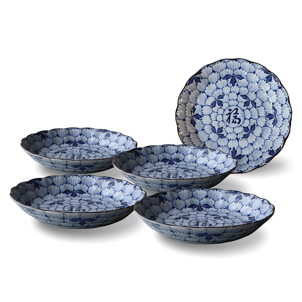 

Awasaka Niho Hana Manyo Deep Plate Set 7-2091