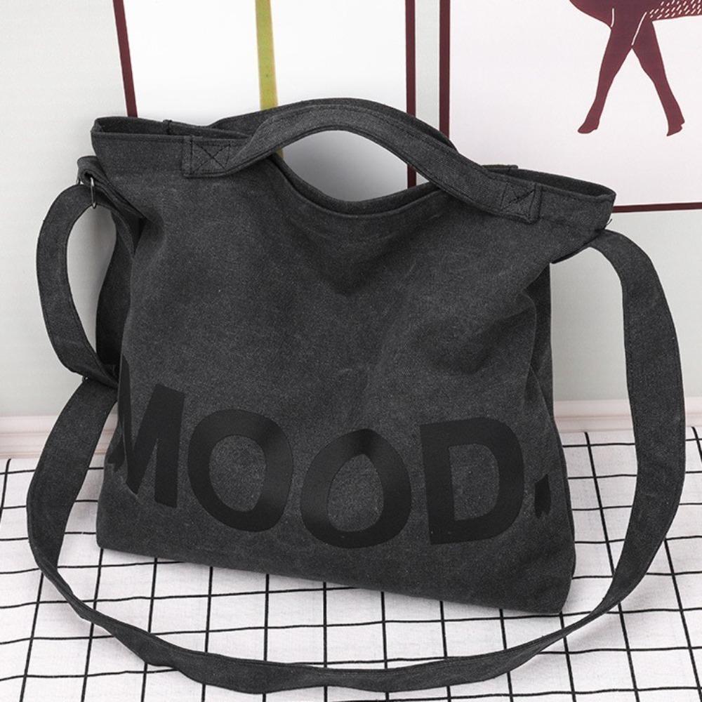 Ins Large Capacity Women Canvas Bag Letter Retro Crossbody Bag Handbags Adjustable Men's Shoulder Bag Men Women