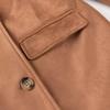 2024 Autumn Women's European-American Style Suede Double-Breasted Long-Sleeved Coat