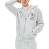 MLB Basic Mega Sweatshirts Men's Gray Hooded Moderate Cardigan 3ATRB0334-43MGL