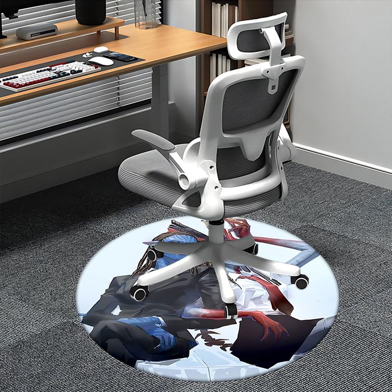 

Unique Alien Design Chair Mat Round Carpet for Home Decor, Office Use, and Gifts0162b 80cm by 80cm