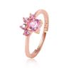 Double-Layer Zircon Love Flower Ring - Adjustable, Luxury Japanese & Korean Design
