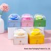 Macaron Color Jewelry Box with Soap Flower and Drawer - Holds Rings, Stud Earrings, and Necklace Pendants.