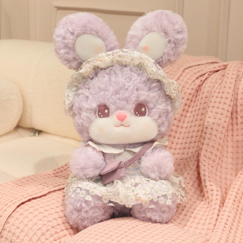 Cartoon Cat Squirrel Rabbit Plush Toy With Pp Cotton Filling For Kids Birthday Gift