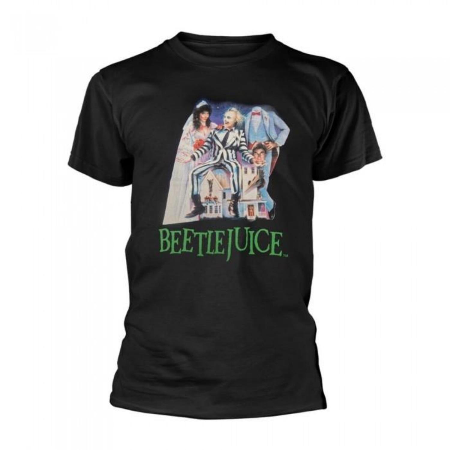 Beetlejuice Unisex Adult Movie Poster T-Shirt S чёрный