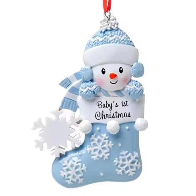 

Украшение на елку Рождественские носки Подвеска из смолы Снеговик Носки Подвеска Украшение автомобиля Подвеска для рюкзака Подарок синий