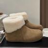 Niche design sense fleece warm versatile snow boots women's season French comfortable short boots