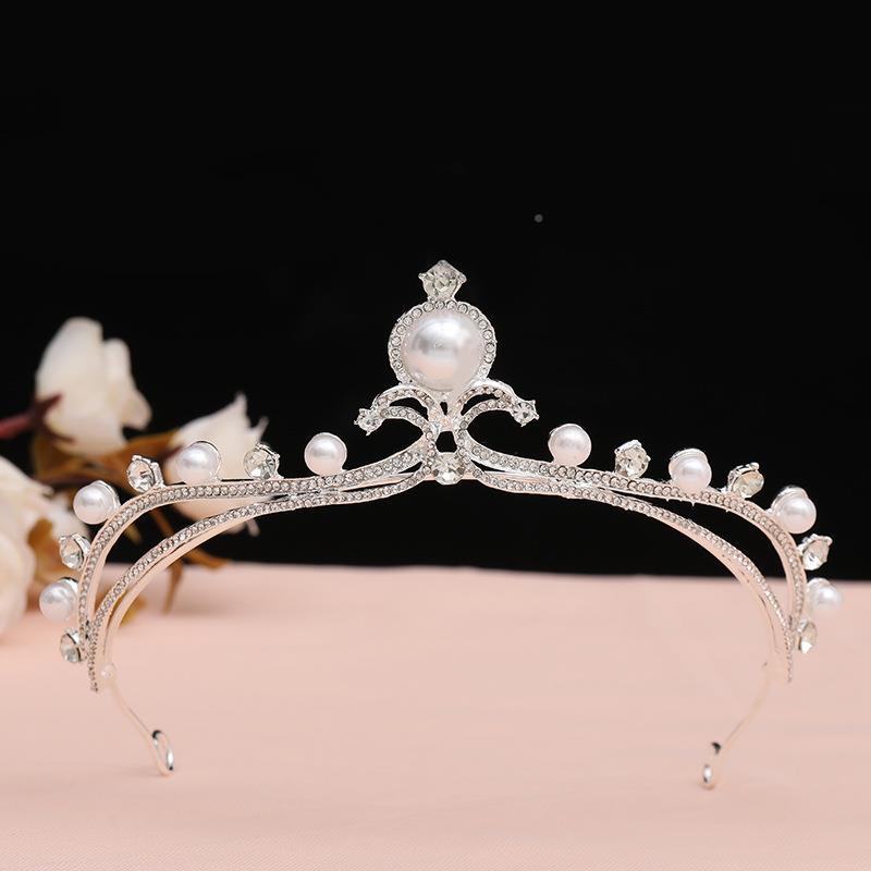 Baroque Crown Queen Pearl Hairpin 18th Birthday Bride Tiara Wedding Dress Crown Princess Crown Headband