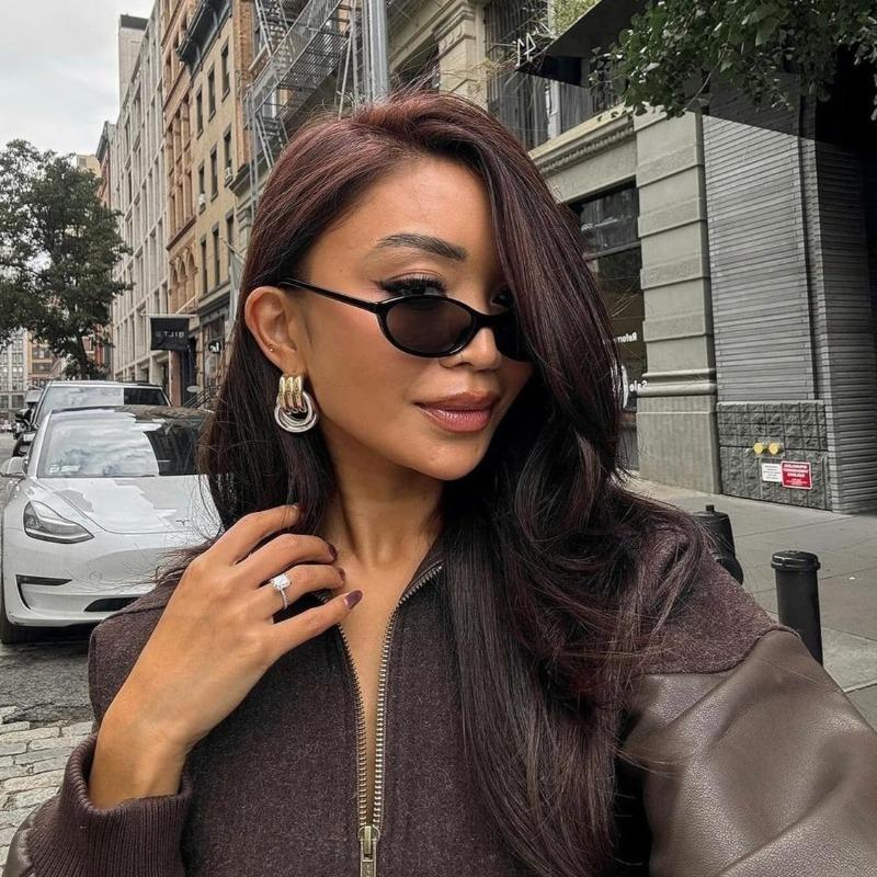 Sexy Oval Shaped Women's Sunglasses, Minimalist Style, Unisex Sunglasses