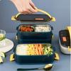 2 Layer Portable Insulated Lunch Box Sealed Design Food Snacks Box Food Storage Container  Canteen