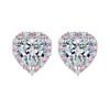 Earrings [Sterling Silver] Pink Zircon Hearts, High-end Temperament, Niche Design, Versatile Earrings, Ins Style Atmosphere ZJYES-SY-002