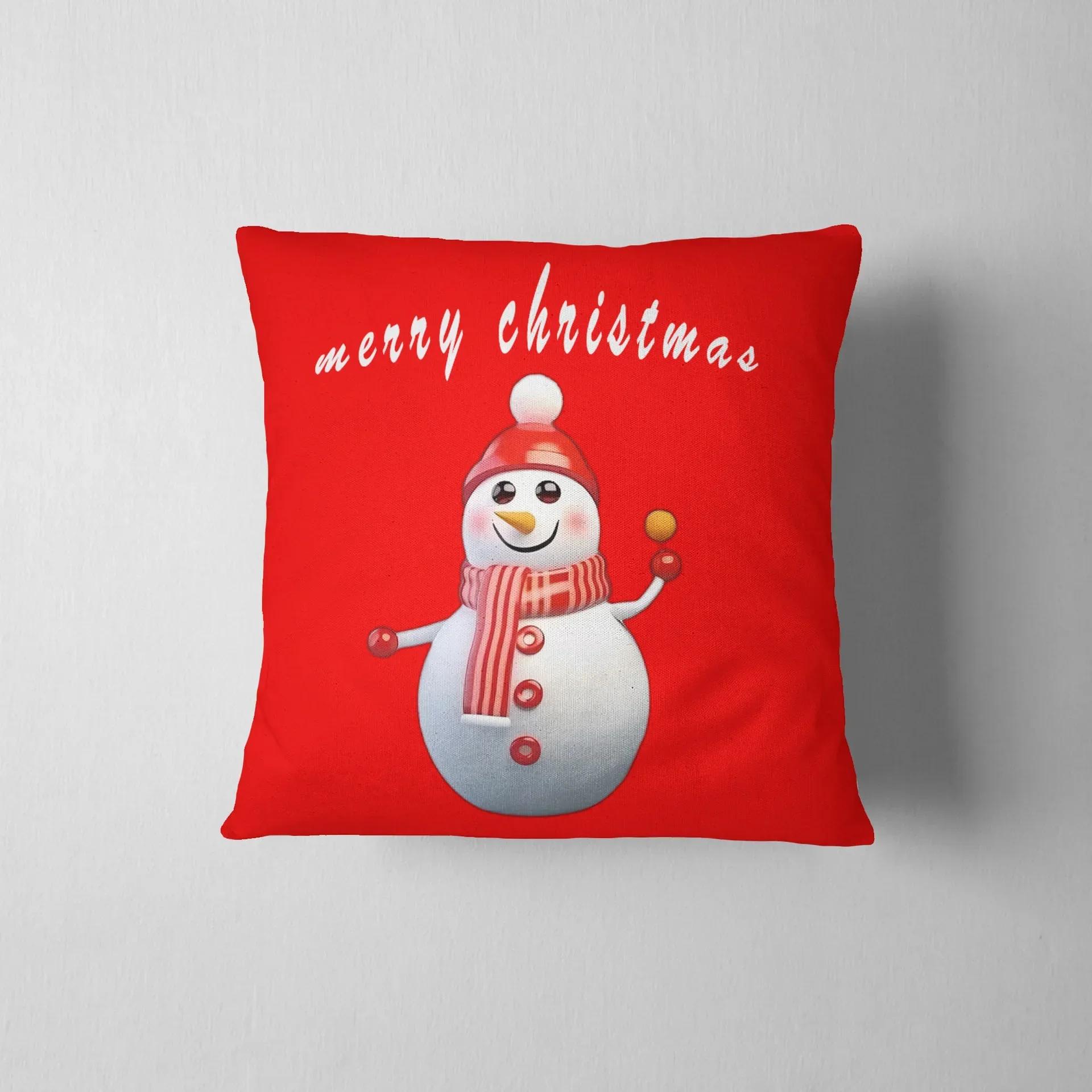 

Рождественская наволочка Санта Клаус Снежинка Узор Украшение дивана Наволочка Новый год 66x66cm