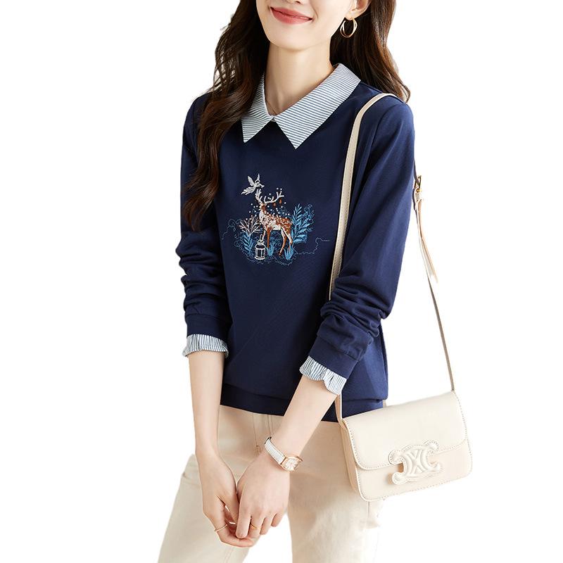 Spring 2025 Women's Two-Piece Look Sweatshirt - High-End Autumn/Winter Fashion