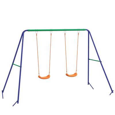 Swing for Children Ages 3-8 with 2 Chairs, UV Resistant and Metal Frame, 90 Kg Load Capacity, Multicolor
