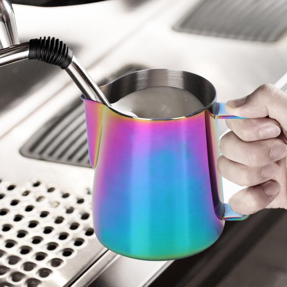 350ml Stainless Steel Titanize Milk Frothing Cup Jug Coffee Pitcher for Art