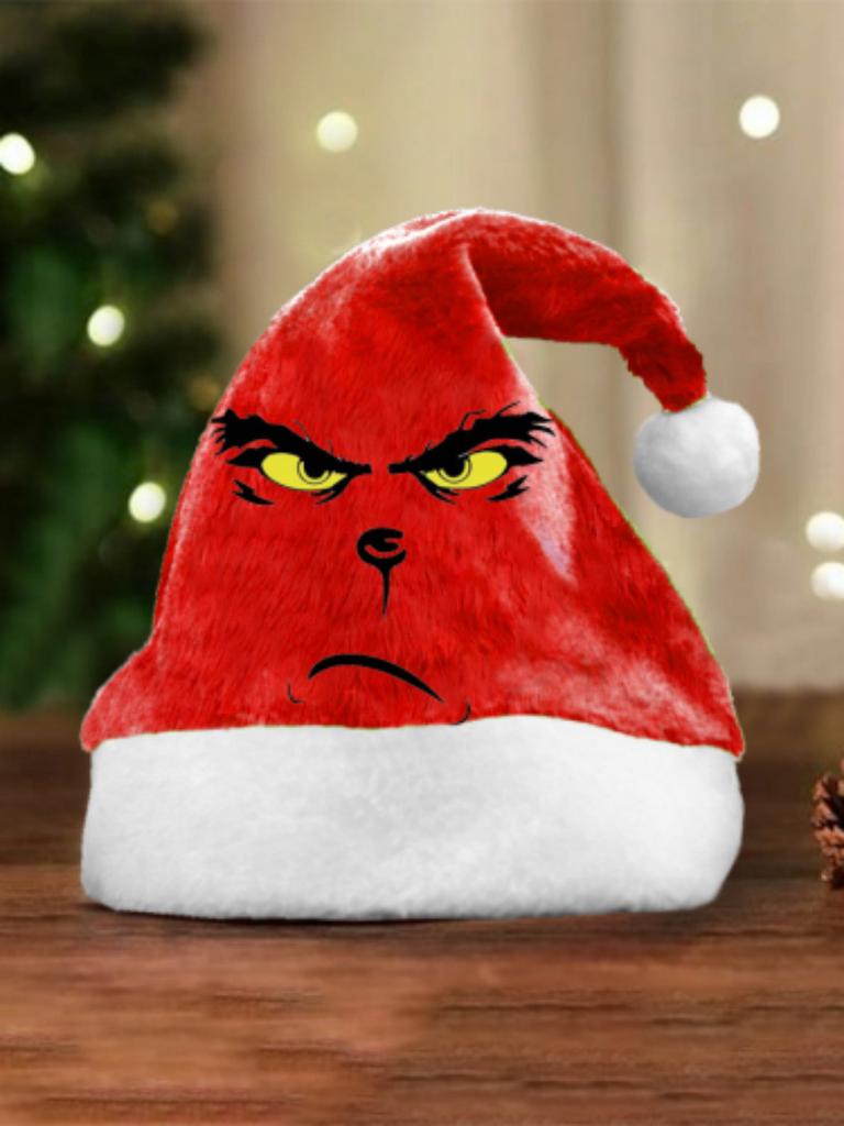 Grinch Christmas Hat With Thick Fleece For Winter Holiday Celebrations