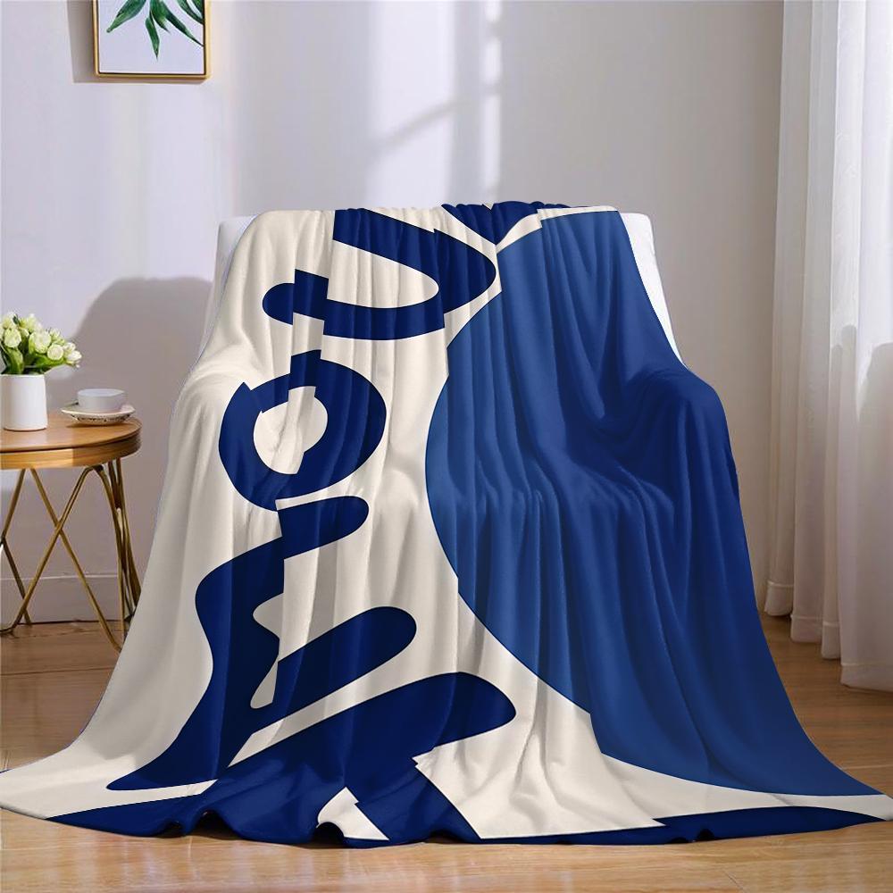 Curvy Text Flannel Blanket Warm Soft Halloween Christmas Couch Warm Cozy Decorative Decor Gift For All Season