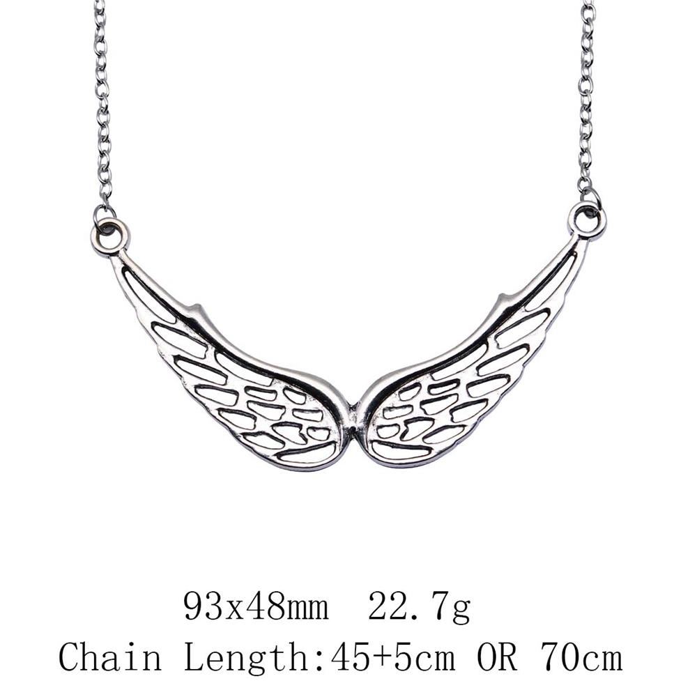 Vintage Angel Wing Pendant Necklace Alloy Feather Guardian Charm Necklaces Blessing Jewelry Gift For Making
