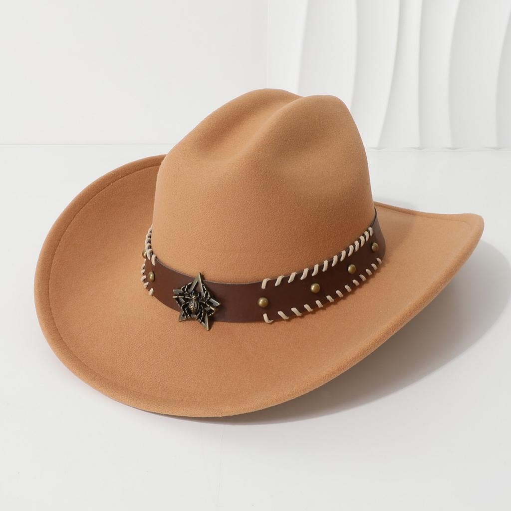 New fashion couple hats for men and women, ethnic style suede cowboy hats, jazz hats, sunshade beach hats, wide-brimmed hats