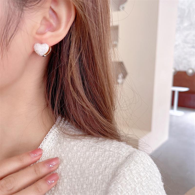 Cercei cu inimă dulci și drăguți pentru fete, micro pave, bijuterii din zirconiu cubic, la modă nouă, coreeană, urechi, placate cu aur