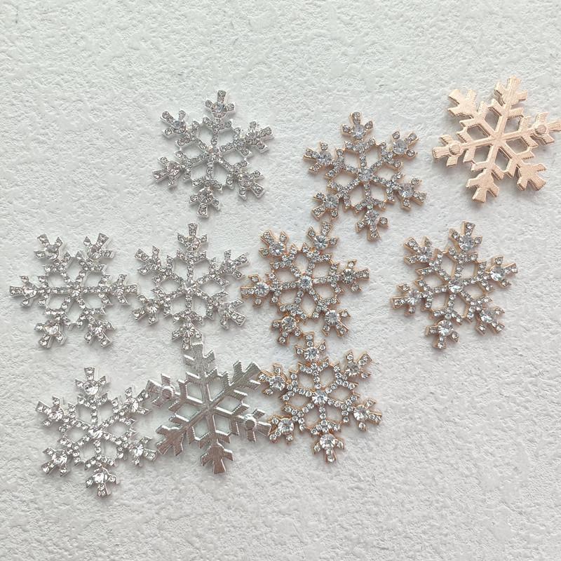 3.5cm Alloy Snowflake Embellishments for DIY Christmas Hair Accessories - Gold & Silver