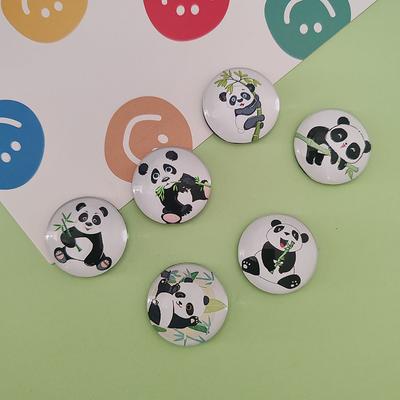 6pcs Cute Crystal Glass Panda Bamboo Refrigerator Magnets Cartoon Magnets Fridge Po Message Decorative