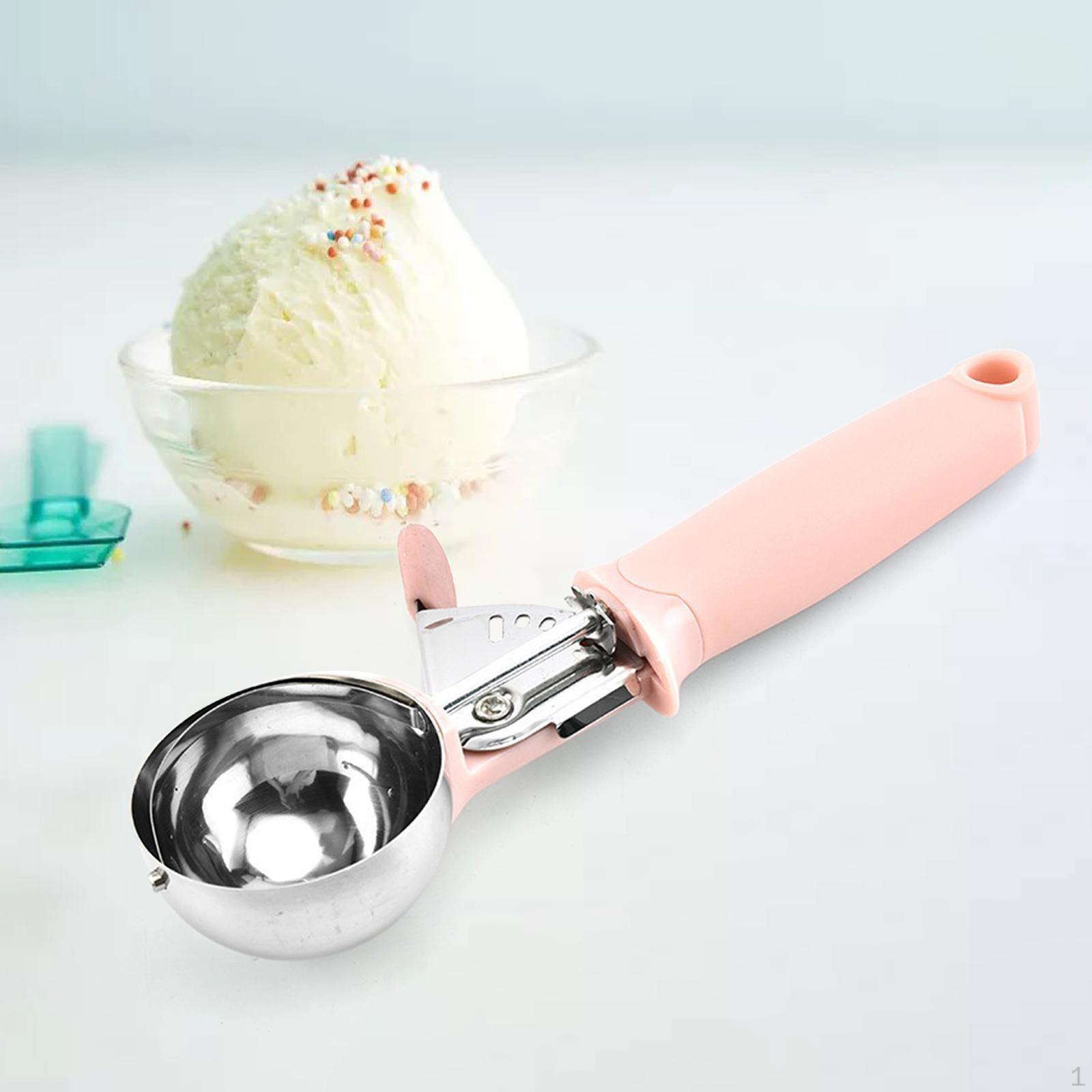 

Ice Scoops Non Maker Comfortable Handle Portable Cookie Spoon for Mellon Balls Delicacies Muffins рожевий