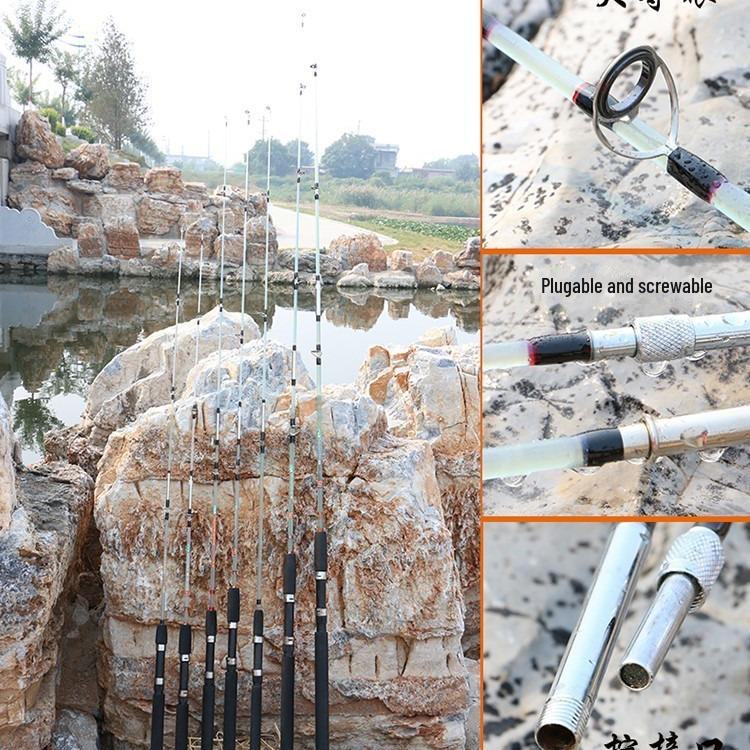 Fiberglass Fishing Rod with Solid Plug-in Stalk, 1.8/2.1m Resin Lure Rod