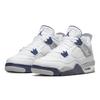 Air Jordan 4 Retro GS Midnight Navy Kids Sneakers White Light-Smoke-Grey Fire-Red 408452-140
